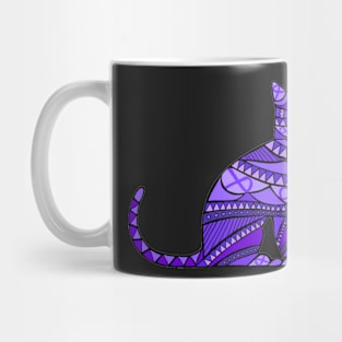 Purple Awareness Ribbon Cat Mandala Mug